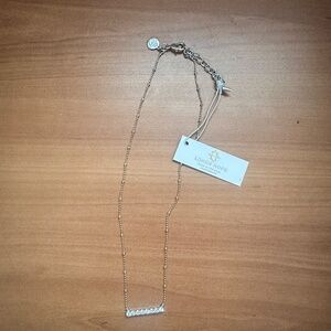 NEW Loren Hope Paige Bar Necklace Cubic Zirconia - Silver